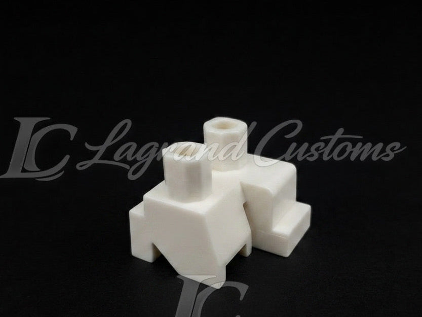 Custom LEGO Compatible Bent/Kneeling Minifigure Legs White For Action Shots