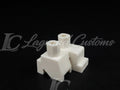 Custom LEGO Compatible Bent/Kneeling Minifigure Legs White For Action Shots